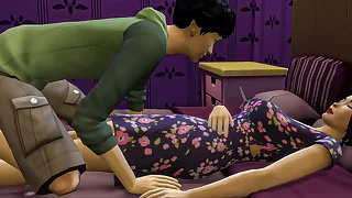 Japanese mandate Son Fucks Asian Mammy After He Masturbated Watching Porn Videos In Front Of The Computer